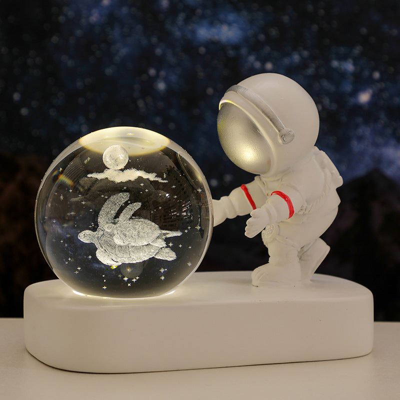 Glowing Planetary  Astronaut Crystal Ball