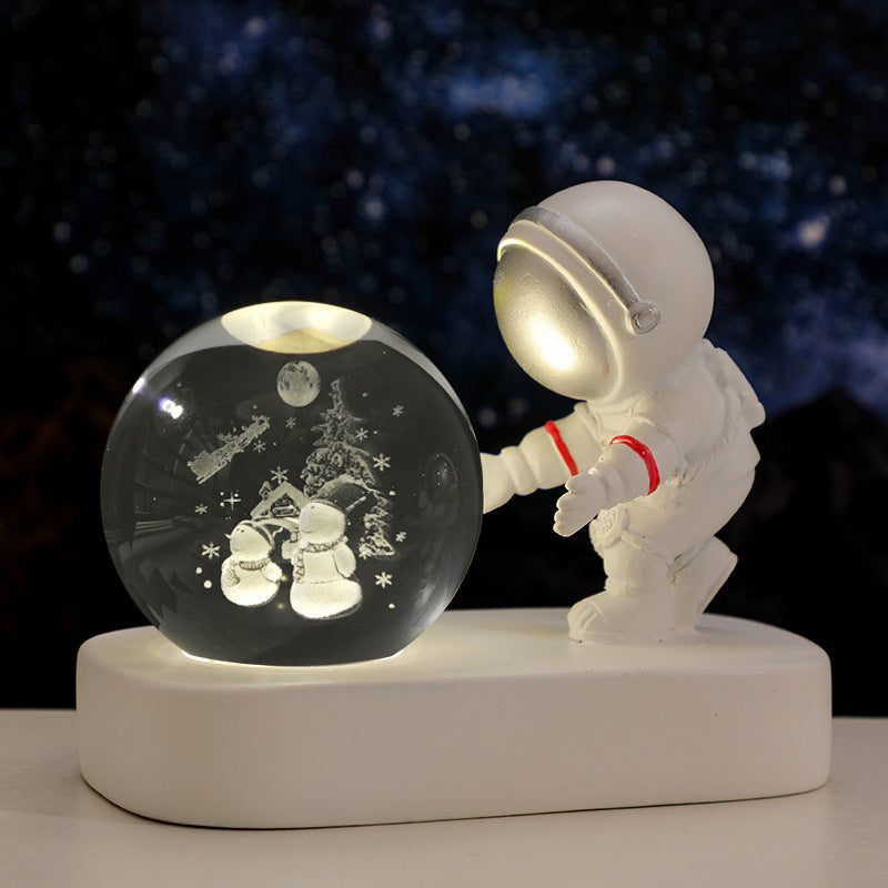 Glowing Planetary  Astronaut Crystal Ball