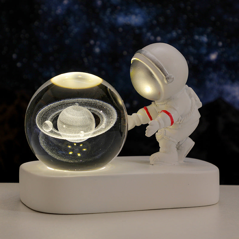 Glowing Planetary  Astronaut Crystal Ball