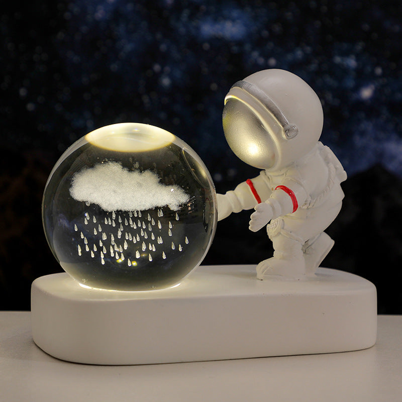 Glowing Planetary  Astronaut Crystal Ball