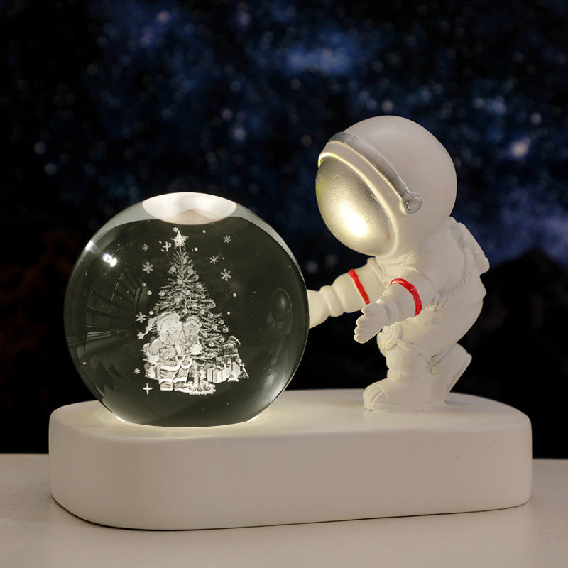 Glowing Planetary  Astronaut Crystal Ball