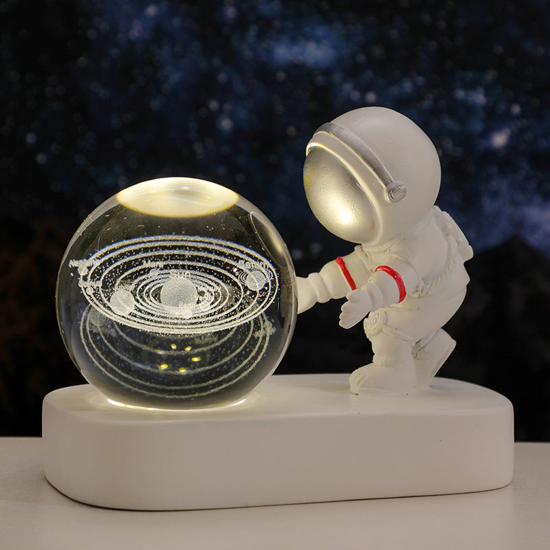 Glowing Planetary  Astronaut Crystal Ball