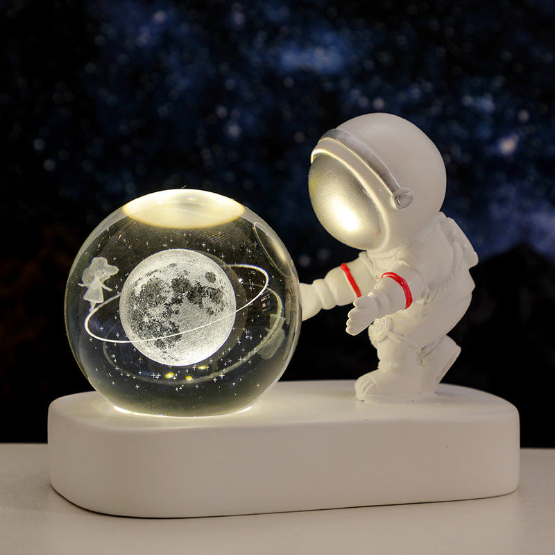 Glowing Planetary  Astronaut Crystal Ball