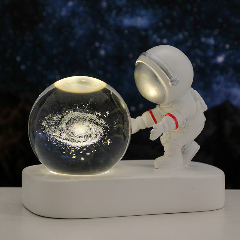 Glowing Planetary  Astronaut Crystal Ball